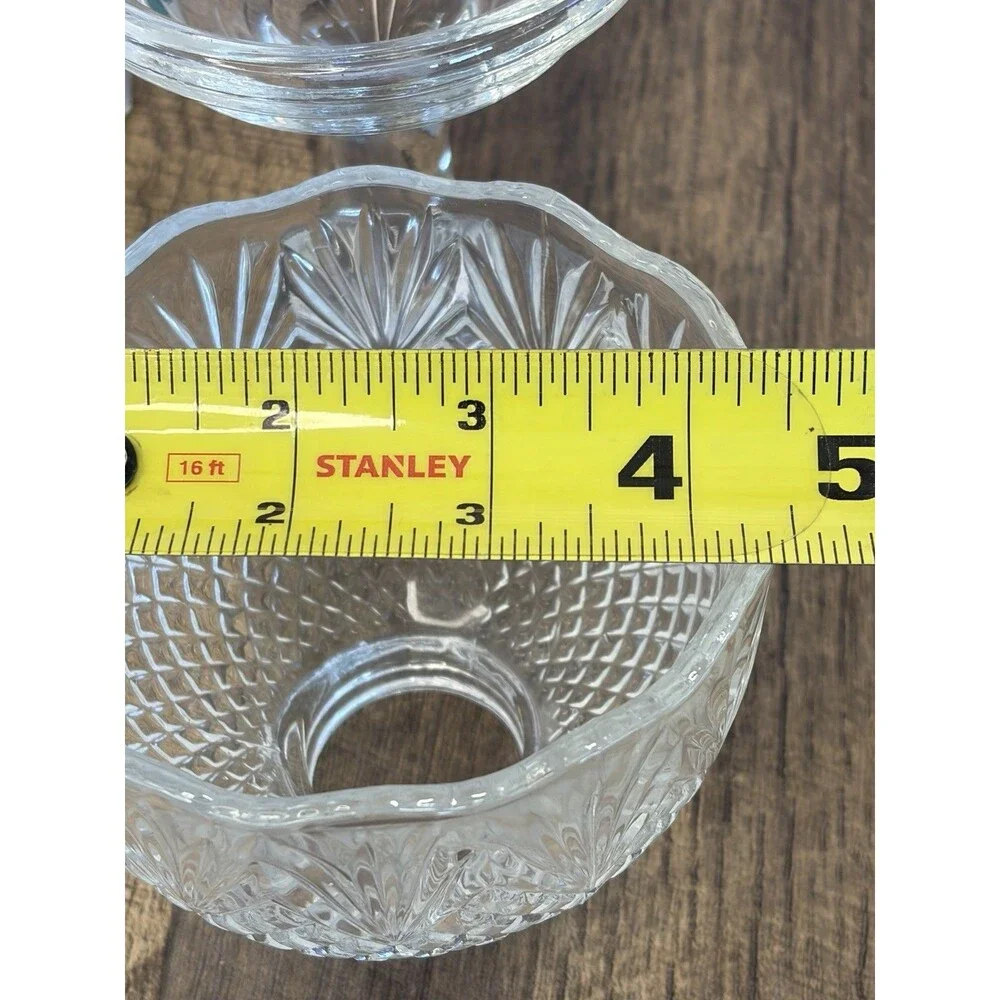 Vintage FAIRY LAMP Partylite Clear Pineapple Fan Diamond Pattern New Open Box - Picture 9 of 14